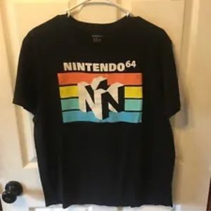 Nintendo Mens Black Graphic T Shirt - Nintendo 64 - Size L